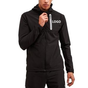 Quality Men custom logo design streetwear windbreaker rain jacket nylon softshell waterproof woven outdoor sports running jacket for men wholesale