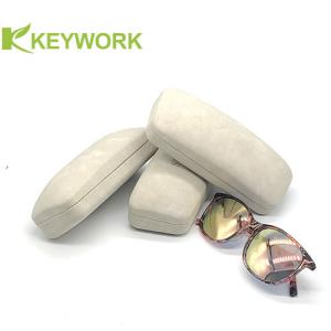 Quality Grayish White Clamshell Metal Eyeglass Case Oversized Optical Sunglass Eyeglasses Case wholesale