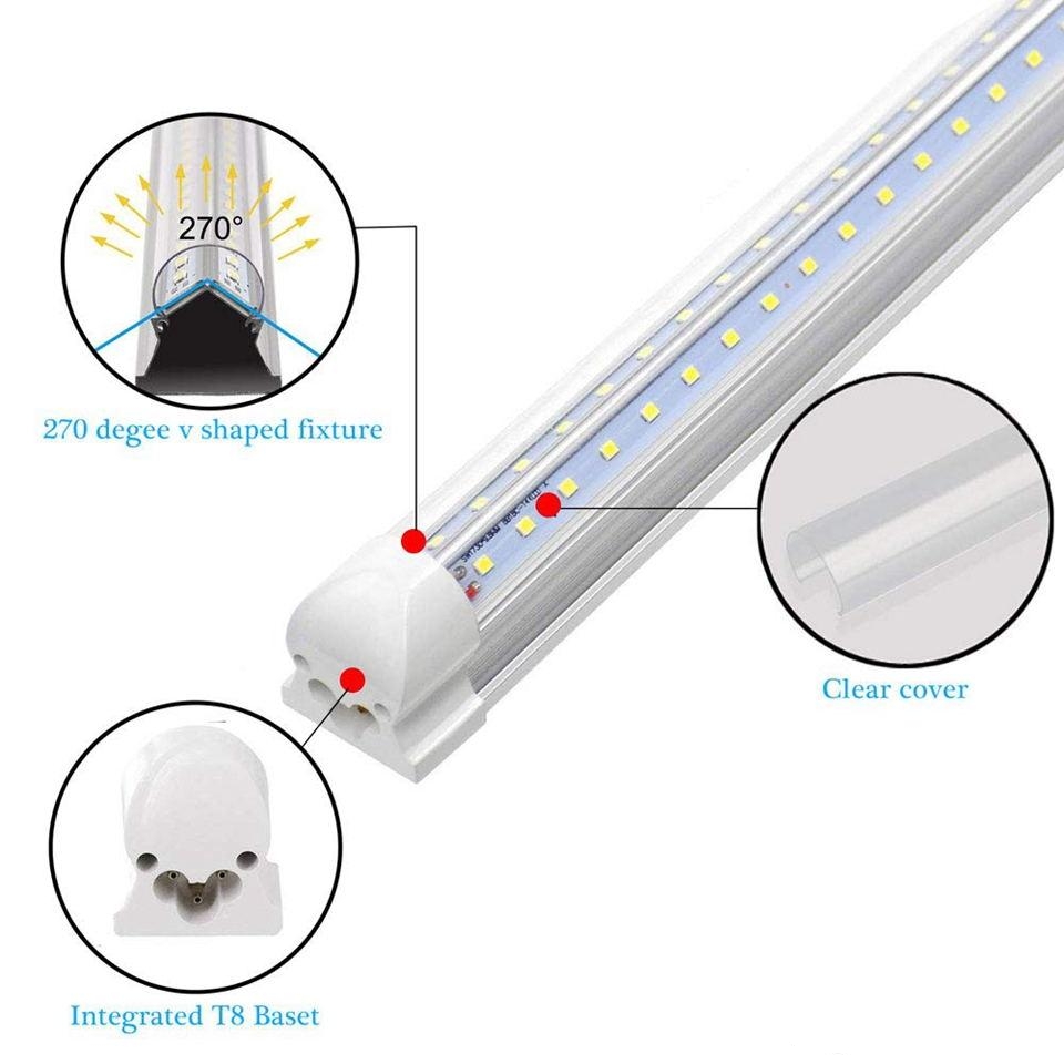 T8 LED Tube Light V Shape Aluminum Fluorescent Lamp integrated for indoor lighting