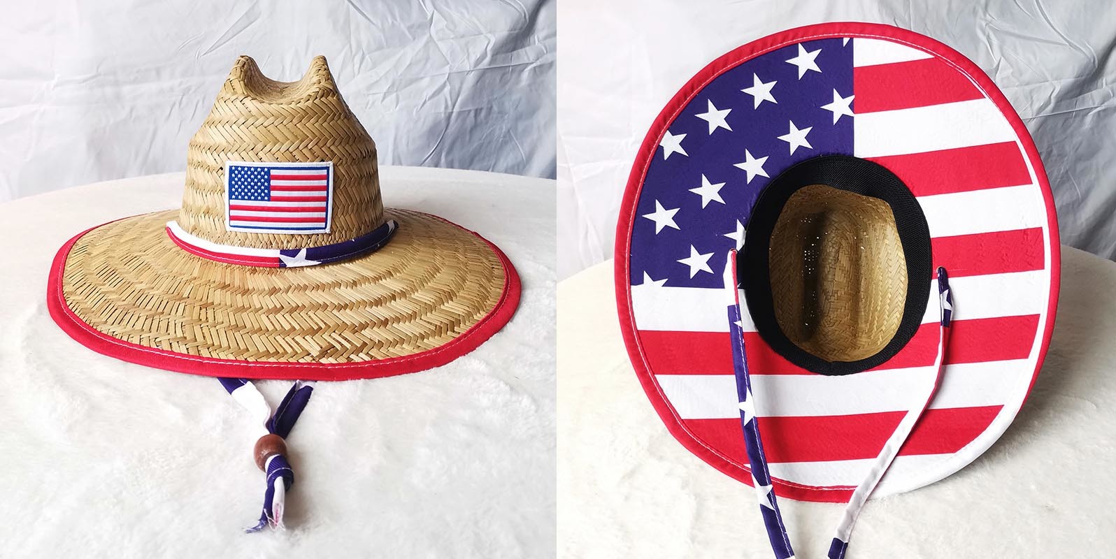 11.5 Cm Brim​ Woven Sun Hats , Outdoor Surfing Lifeguard Straw Hats