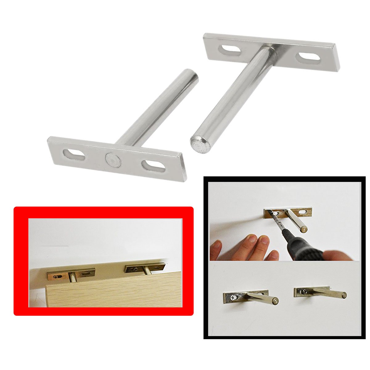 Industrial Metal Hook Iron Shelf Bracket Hung Bracket for 4-6mm Thickness and Durable