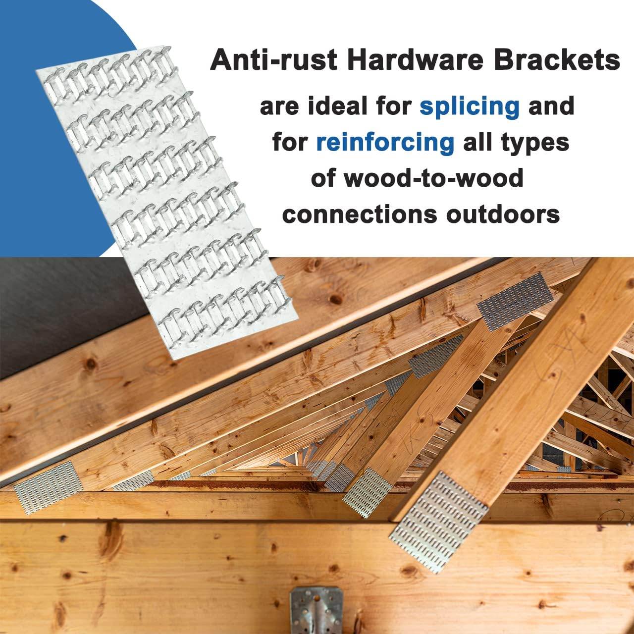 Wood Roofing Connector Galvanized Sheet Truss Mending Plate with Nail Teeth 1mm Thick