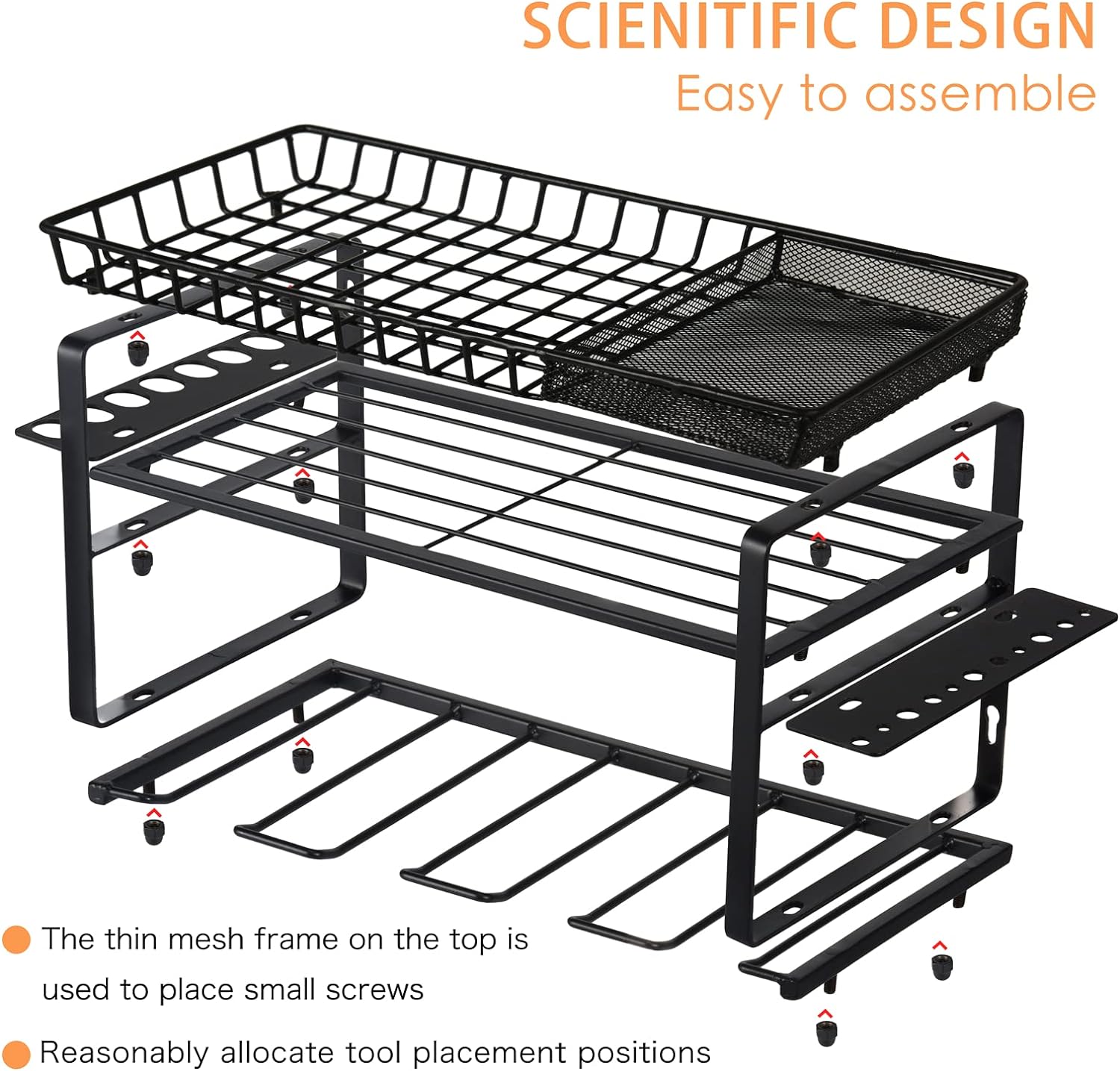 Black Mesh Frame Power Tool Organizer for Handheld Power Tools Customized Logo Acceptable