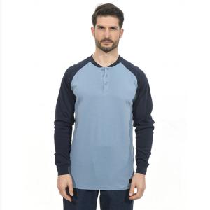 Quality Durable Mechanical FR Henley Shirt 7oz Fire Resistant Long Sleeve wholesale