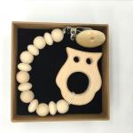 Animal Organic 5pcs Wooden Silicone Teether Wooden Baby Teething Toys