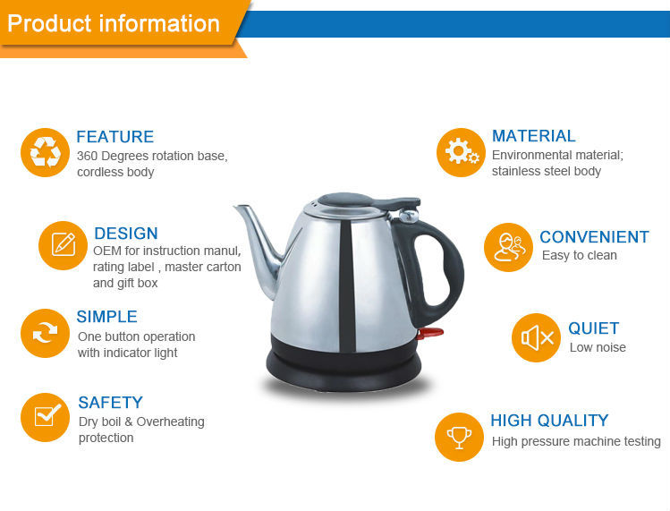 Safety Operate Small Capacity Electric Kettles Dry Boil Overheat Protecting