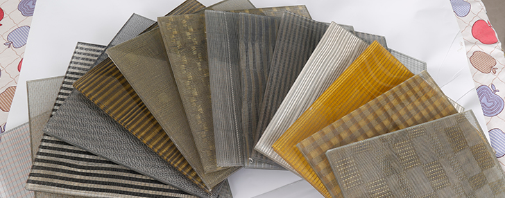 Tempered Laminated Glass Wire Mesh Wallpaper Woven Metal Textile