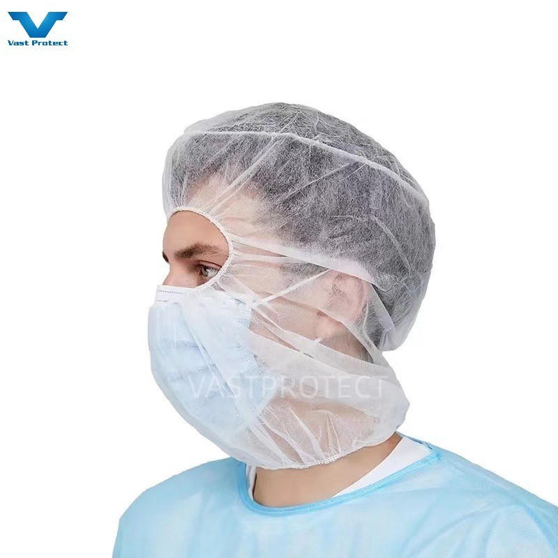 Food Processing Industry Workshop Factory Head Cover Polypropylene Non-Woven PP Ninja Balaclava Hood Astronaut Space Pirate Cap