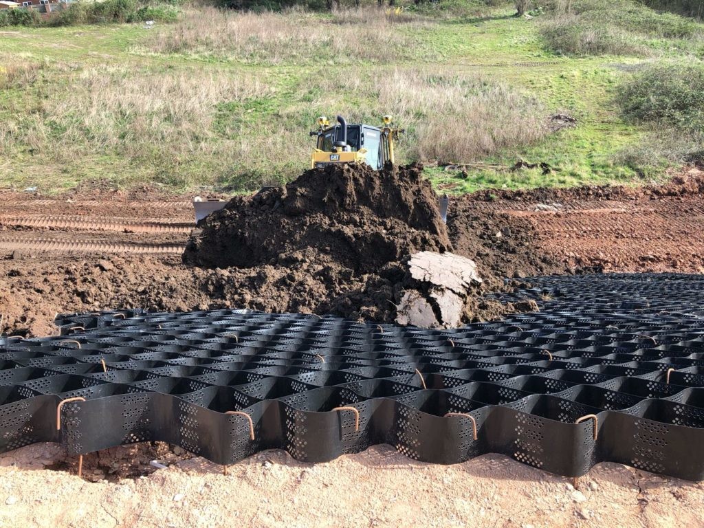 Driveway Gravel Grid Geocell For Soil Stabilization Retaining Walls HDPE Geocell Green Color