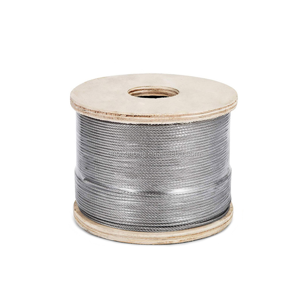 200fts Steel Cable T316 Stainless Steel Aircraft Cable 1x19 7x7 7x19 SS Cable Wire Rope for Deck Railing Hardware System
