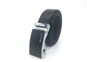 Quality Black Color Mens Genuine Leather Dress Belt With Automatic Buckle Trim To Fit wholesale
