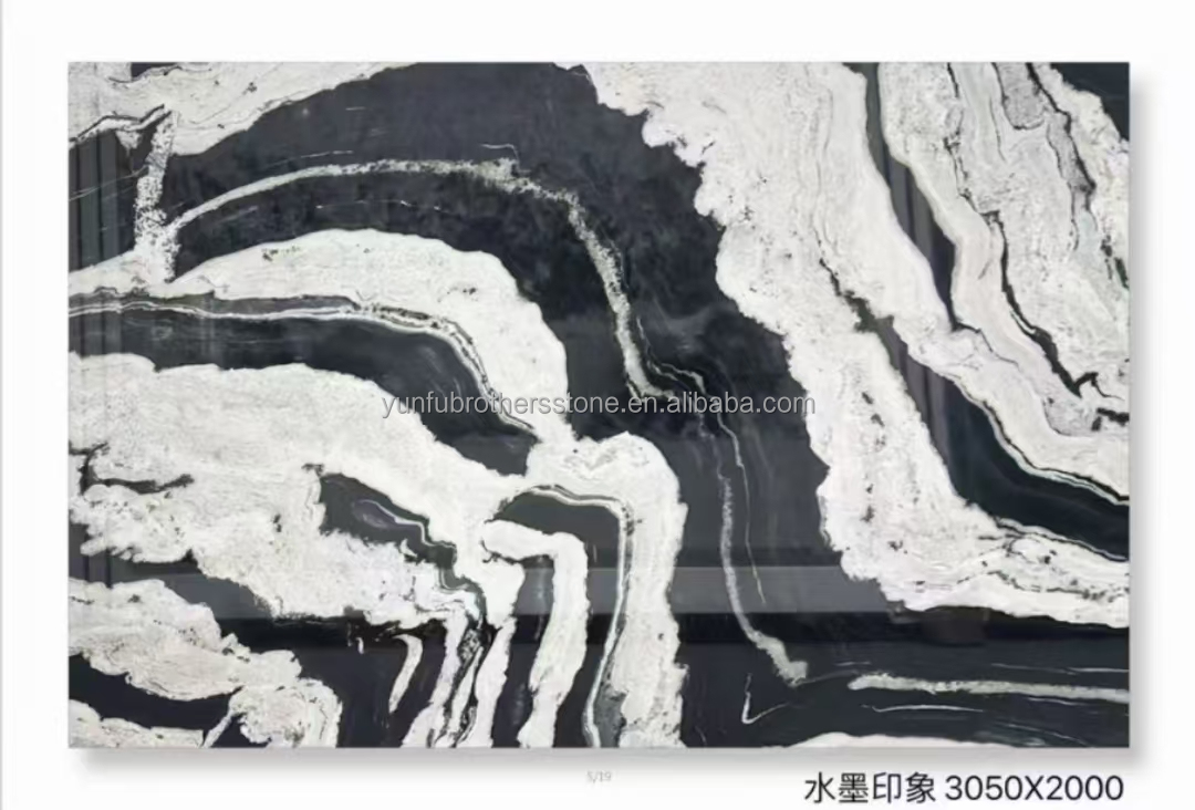 Hotel Polished Black Ink Impression Marble Natural Stone Bathtub for Home Bathroom