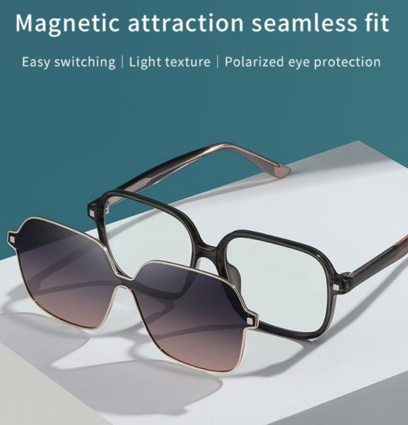Unisex Clip On Magnetic Sunglasses For Women Polarized UV Protection Retro