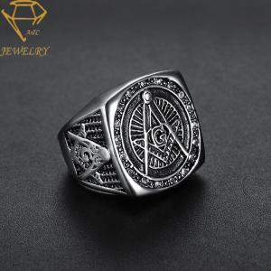 Quality Stainless Steel Embassed Masonic Signet Rings wholesale