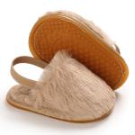 Rubber sole wholesale cheap fur upper prewalker outdoor infant girl baby sandals