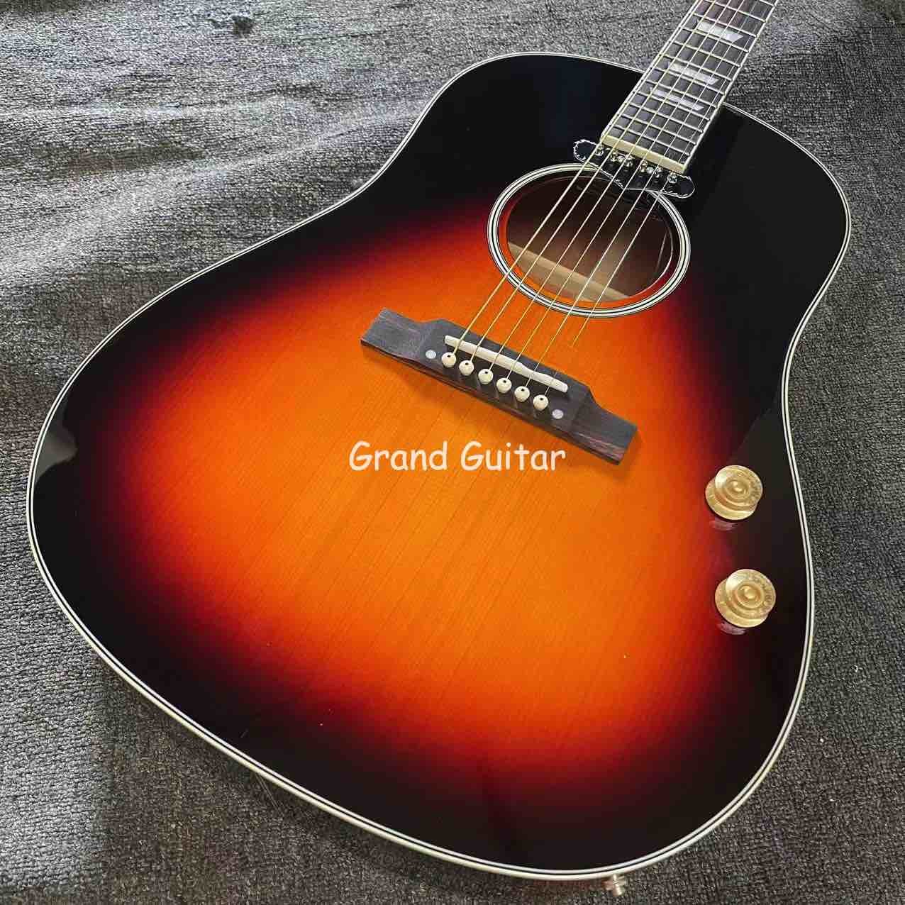 Custom 41 Inch J-45 Sunburst Acoustic Guitar, Rosewood BACK SIDE