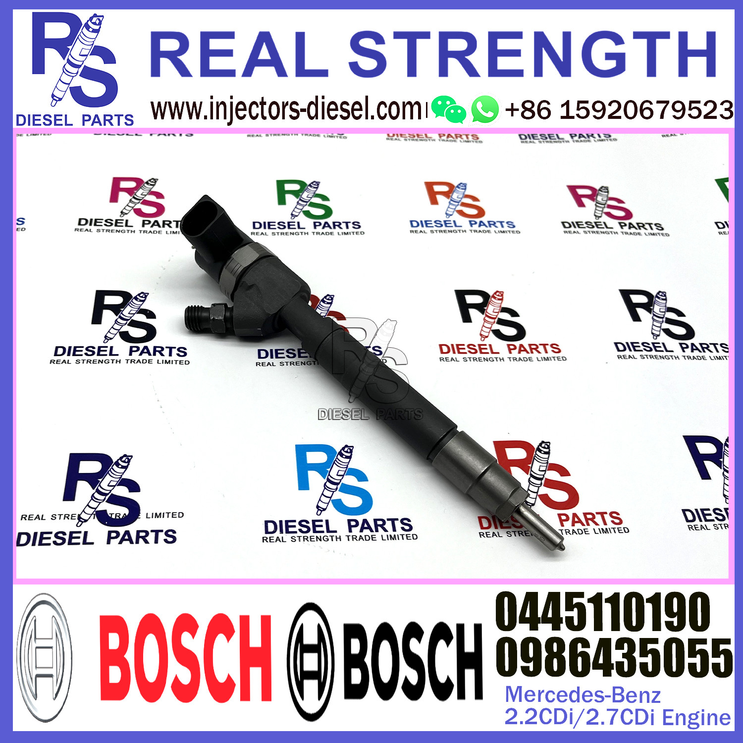 Diesel Fuel Common Rail Injector 0445110189 0445110190 0445110107 0445110108 For Mercedes-Benz 2.2CDi/2.7CDi Engine