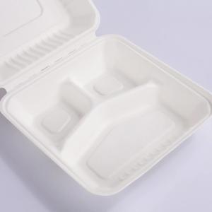 Quality Eco Friendly Sugarcane Bagasse Clamshell Biodegradable Take Away Food Packaging wholesale
