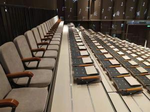 Wood Armrest  Auditorium Classroom Seating / Audience Systems Retractable Seating