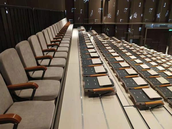 Cheap Wood Armrest  Auditorium Classroom Seating / Audience Systems Retractable Seating for sale