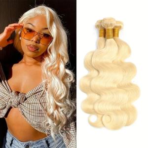Quality Wholesale Double Drawn Vietnamese Virgin Human Hair 613# Blonde Colored Body Wave Hair Bundle wholesale
