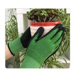Household Green Breathable Green Bamboo Fiber Liner Foam Nitrile Coated Gloves
