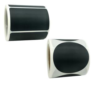 Quality OEM Plain Black Self Adhesive Stickers Labels 500pcs 1000pcs Per Roll wholesale