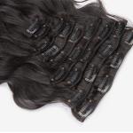 Human Remy Body Wave 18 Inch Curly Clip In Hair Extensions