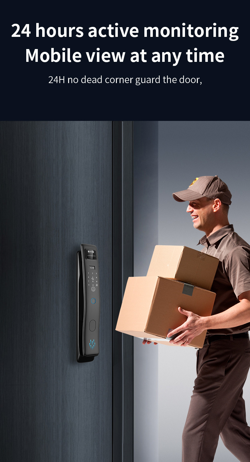 Automatic 3D Face Recognition Camera Tuya Smart Locks With Video Calling S958max Digital Door lock