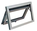 Soundproof Tempered Aluminium Frame Glass Window 60cm With Wood Grain