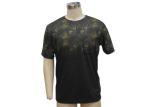 Round Neck T Shirts / Mens Short Sleeve Polo Shirts Allover Pigment Placement