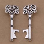 Die casting antique bronze head key shape beer bottle opener, innovative wedding
