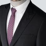 Adults Standard Size Black Wool Business Two-piece Suit for Men's Wedding