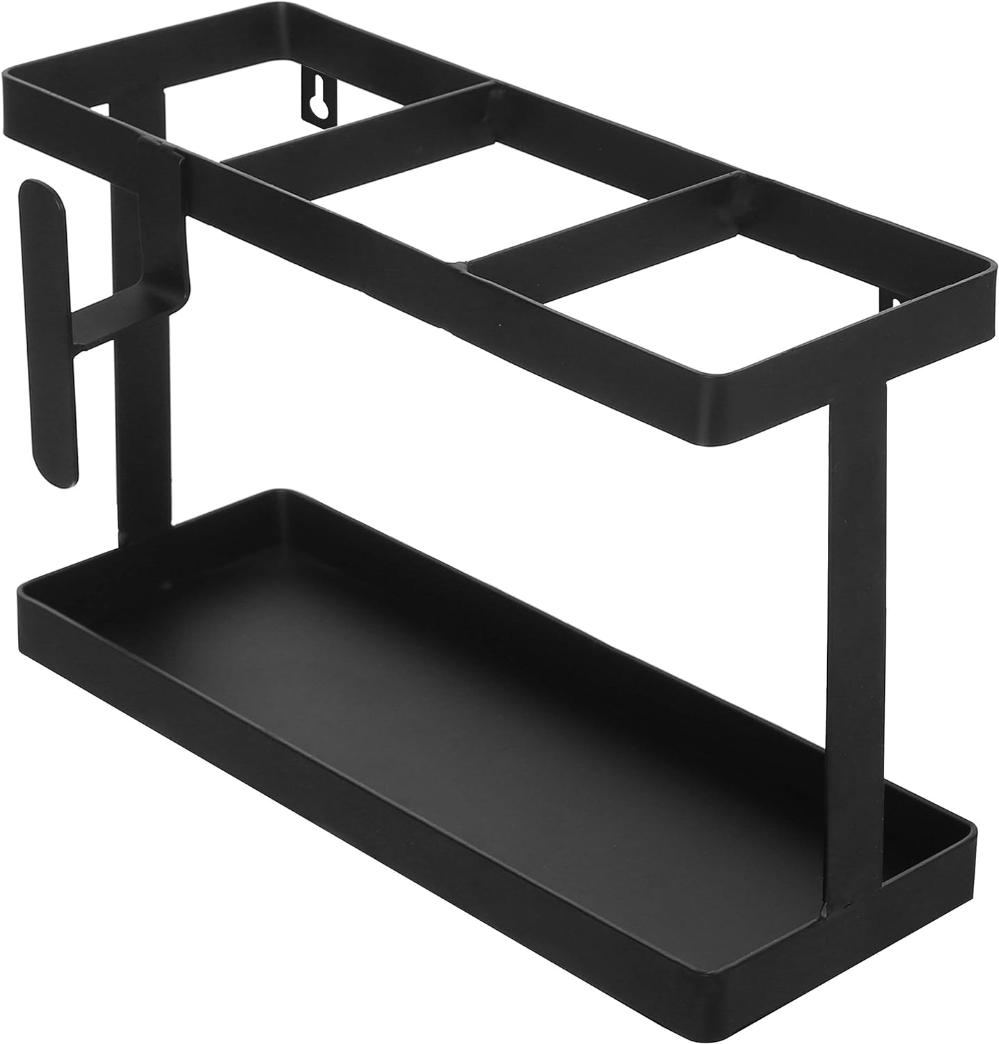 Convenient Countertop Organizer for Hair Styling Tools Black Metal Wall Mounted Caddy