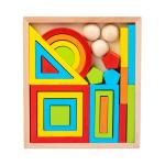 Wooden Montessori Baby Developmental Toys Art Geometric Creative Puzzle Rainbow