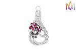 Copper Material Flower Pattern Cremation Urn Necklace Charms