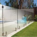 Fine Polished Edge Industrial Decoration Hotel Tempered Glass Fence for Swimming