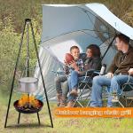 Adjustable Portable Backyard Cooking Stand for BBQ Rotisserie Tripod Outdoor