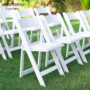 Quality White Resin Folding Wedding Chair Hire Outdoor Lawn Hotel Event 44x43x78cm wholesale