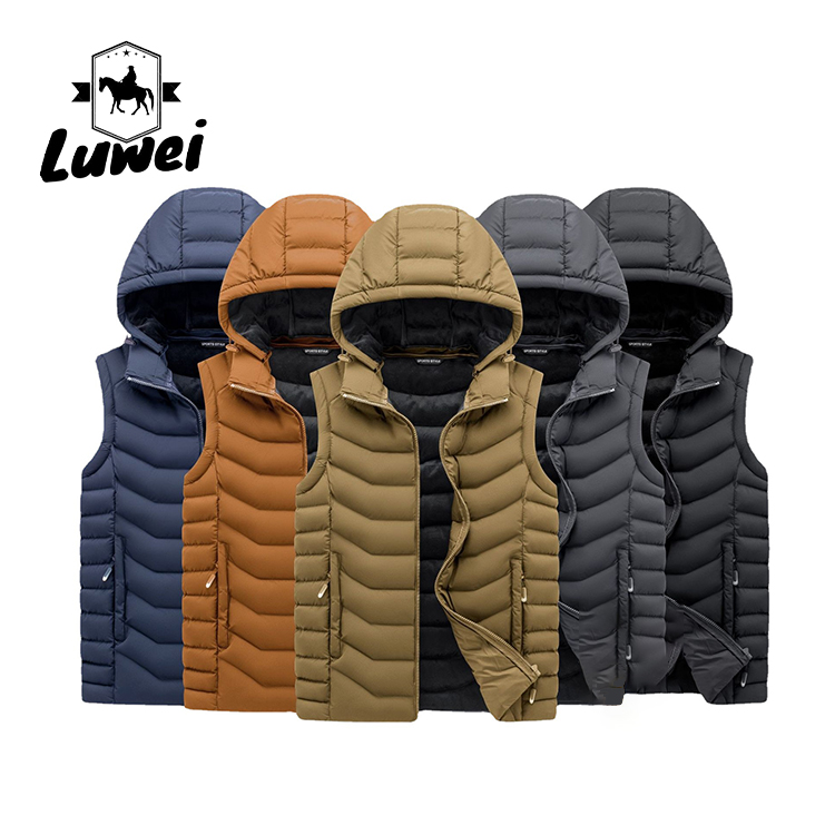 Zipped Plus Size Bubble Vest Quilted Outdoor Waistcoat Vest With Pocket