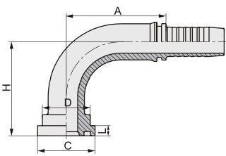 Factory Sales High Quality Cylinder Flange Competitive Price 90 Degree SAE Flange 3000 Psi Hydraulic Hose Fitting 87391