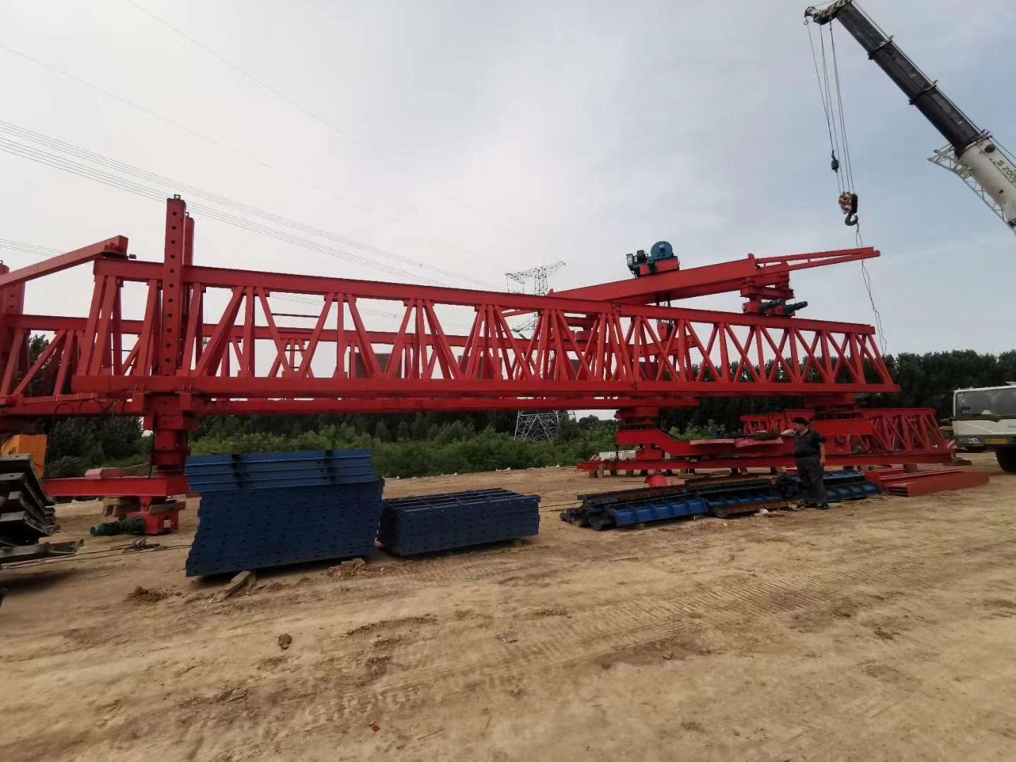 JQJ 100t bridge erecting machine, double beam truss bridge erecting machine crane and electric travelling crane made in