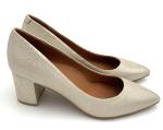 Fashionable Womens Pump Heels Leather Material With Chunky Heel Type OEM