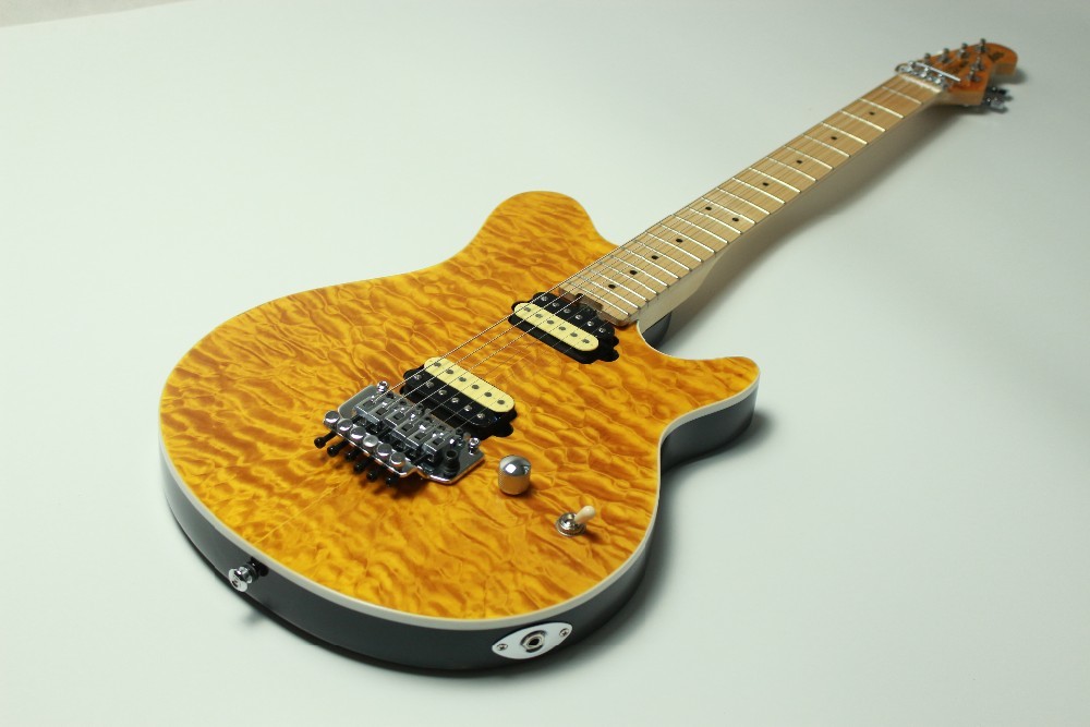 Ernie Ball Music man AXis eletric guitar AAAAA grade quilted maple top floyd rose bridge