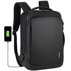 Quality BSCI Business Laptop Backpack 15.6 Inch USB Charging Leather Computer Bag 1000g wholesale