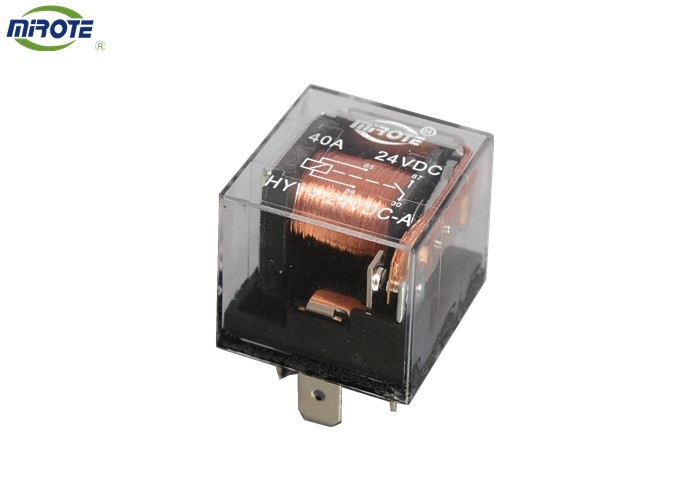 Transparent Cover 4 Pins 40 Amp Waterproof Relay 12V/24V With Extra Wires No Led Relay