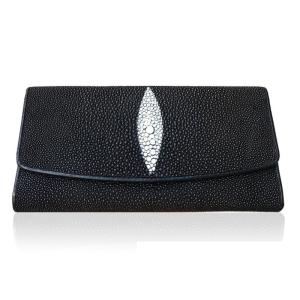 Quality Unisex Authentic Stingray Skin Male Long Trifold Wallet Genuine Leather Women Men Large Clutch Purse Lady Money Bag wholesale