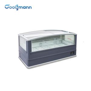 Quality Sliding Door Supermarket Island Freezer Glass Deep Chest 575L wholesale