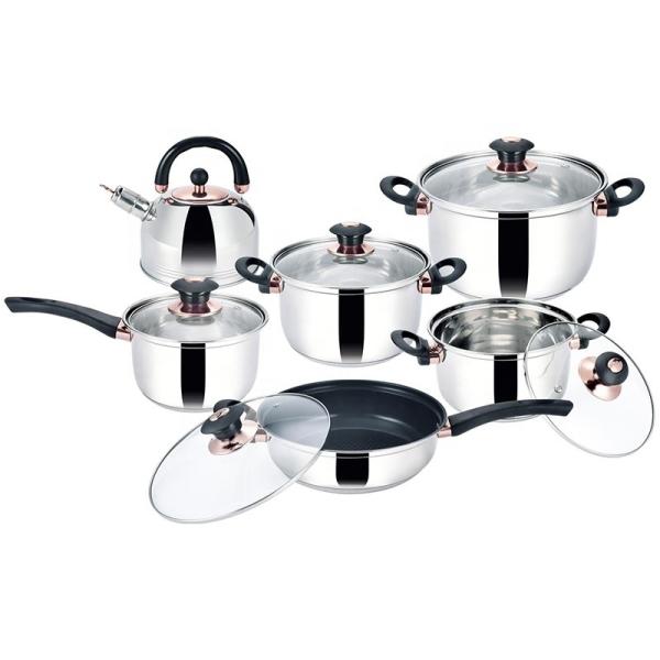 Multifunctional Non-stick Cooking Pots 12 pcs Kitchenware Stainless Steel
