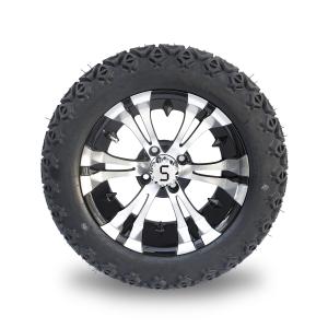 Quality Machined Gloss Black 14 Inch Golf Cart Wheels And Tires 22x10-14 All Terrain DOT wholesale